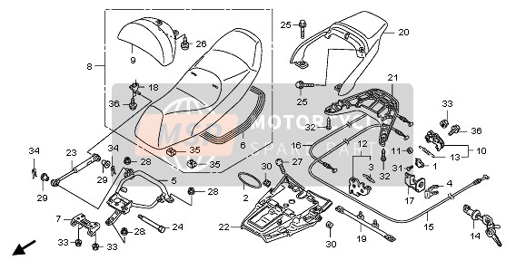 Honda FJS600D 2006 Zadel voor een 2006 Honda FJS600D